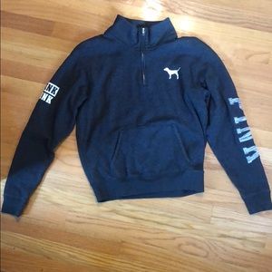 PINK Victoria Secret quarter zip sweatshirt Grey.
